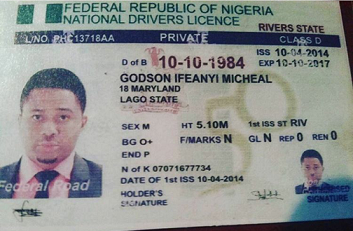 drivers license template nigeria