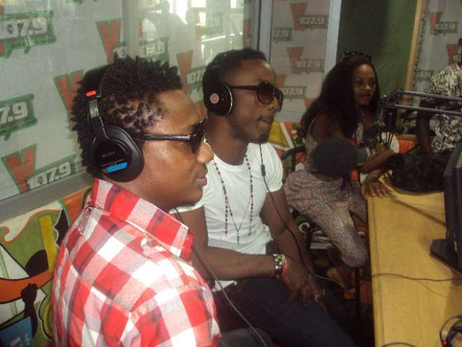 Mike,Iyanya and Chidinma during a visit to YFM