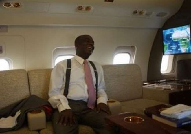 Bishop David Oyedepo of Winners Chapel in his private jet 
