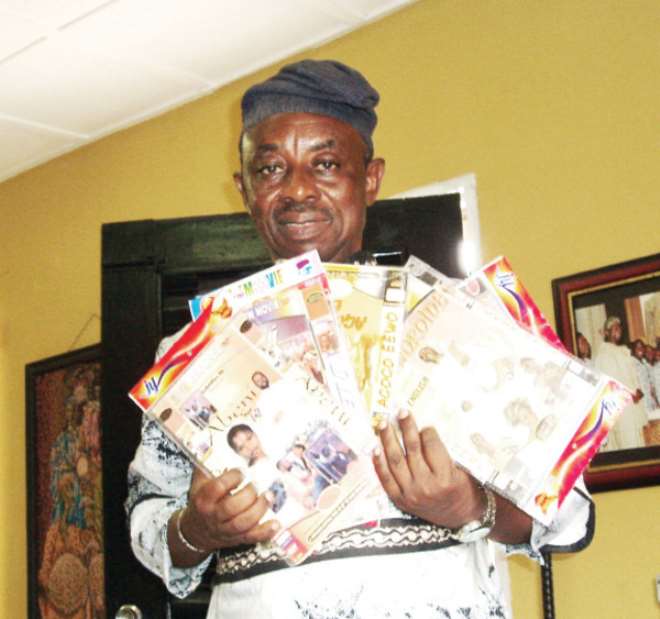 Kelani with pirated copies of his films. Photo: MOLARA WOOD

