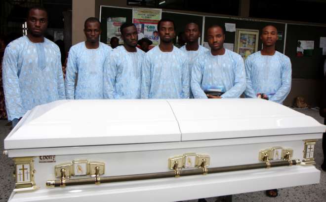 Late Christy Essien Igbokwe's children with their mother's remains