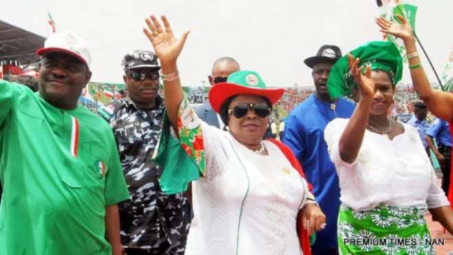 Mrs. Patience Jonathan during election campaigns