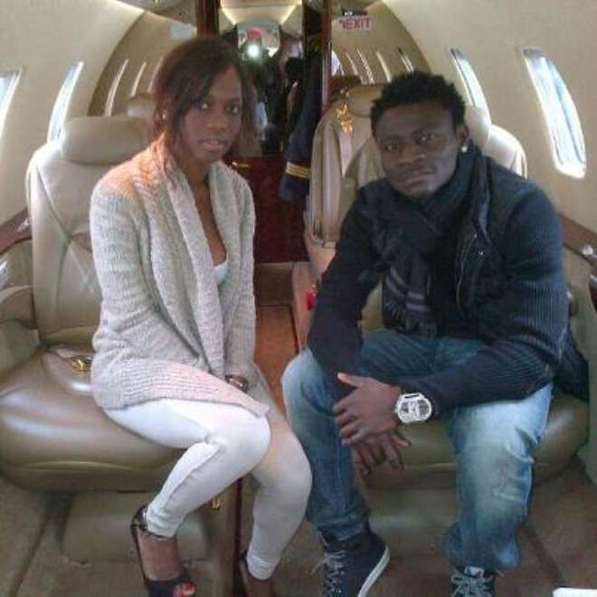Obafemi and Abigail in a private jet 