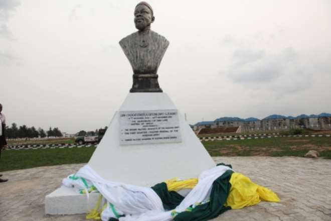 Ojukwu's statue at the new convention centre in Owerri