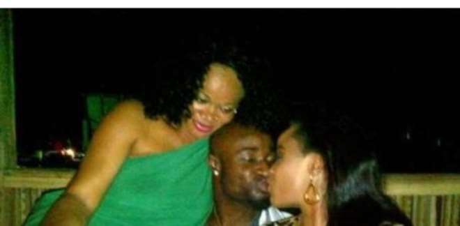 Uche Ogbodo and Harrysong kissing