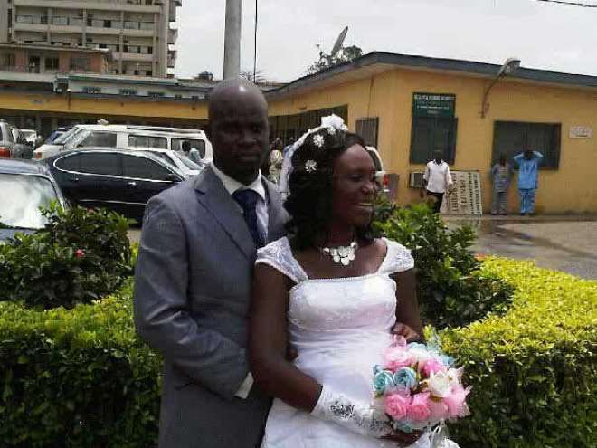 Tope Calculator at her marriage in 2011 in Lagos