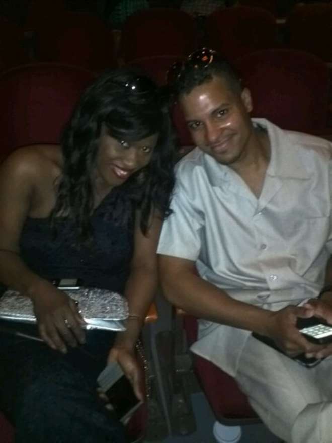 Uche with Kenny Rodriguez at her movie premiere
