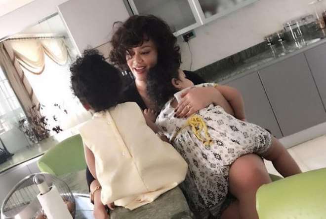 Image result for why is nadia buari not showing her children faces
