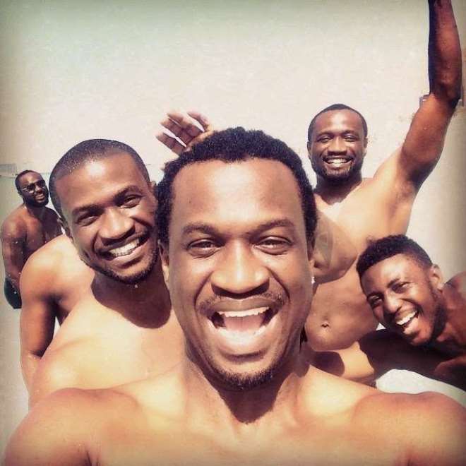 Pqsuare, Jude Okoye, Joseph Ameh take Dubai shirtless (Instagram)