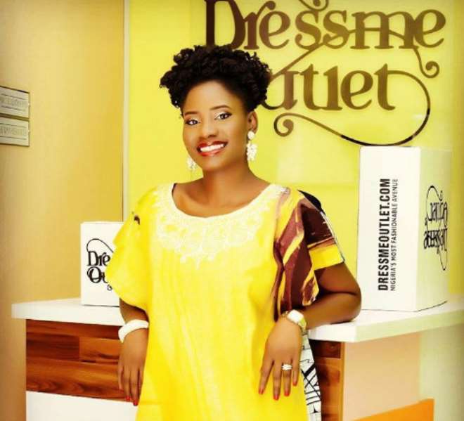 Dressmeoutlet.com's C.E.O in her Proudly Made in Nigeria Dress. Available on Dressmeoutlet.com.