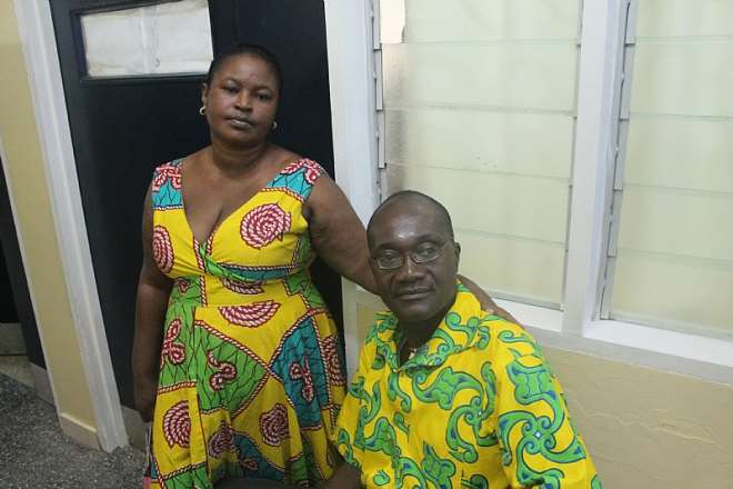 Jagga Pee and his wife at the National Cardiothorac Centre ,Korle bu teaching hospial