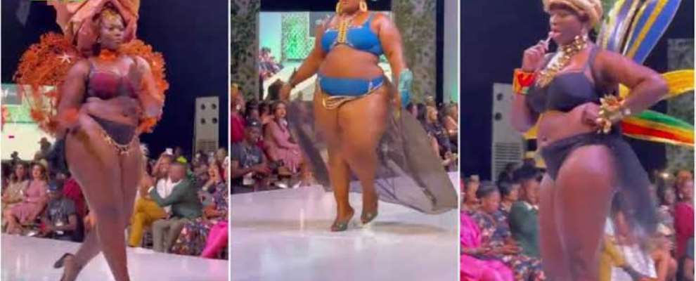 A Thick Ghanaian Female Model Chokes Audience In Modeling Program