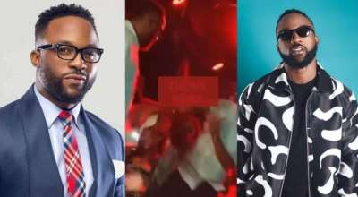 Iyanya Raises Tension As He Pushes A Money Spender Off The Podium