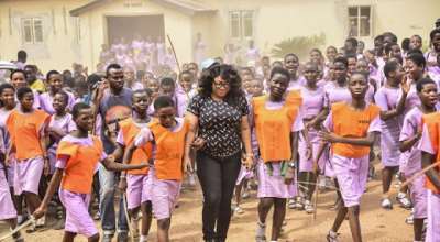 Actress, Ayo Adesanya Visits Secondary School After 32 Years